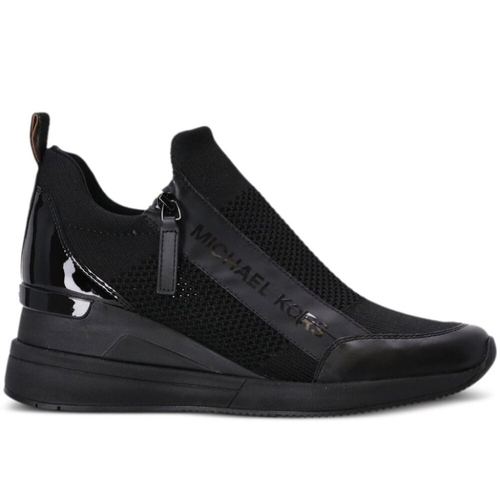 NWT (Original Box) Michael Kors Willis Stretch Knit Trainer in All Black - W 10
